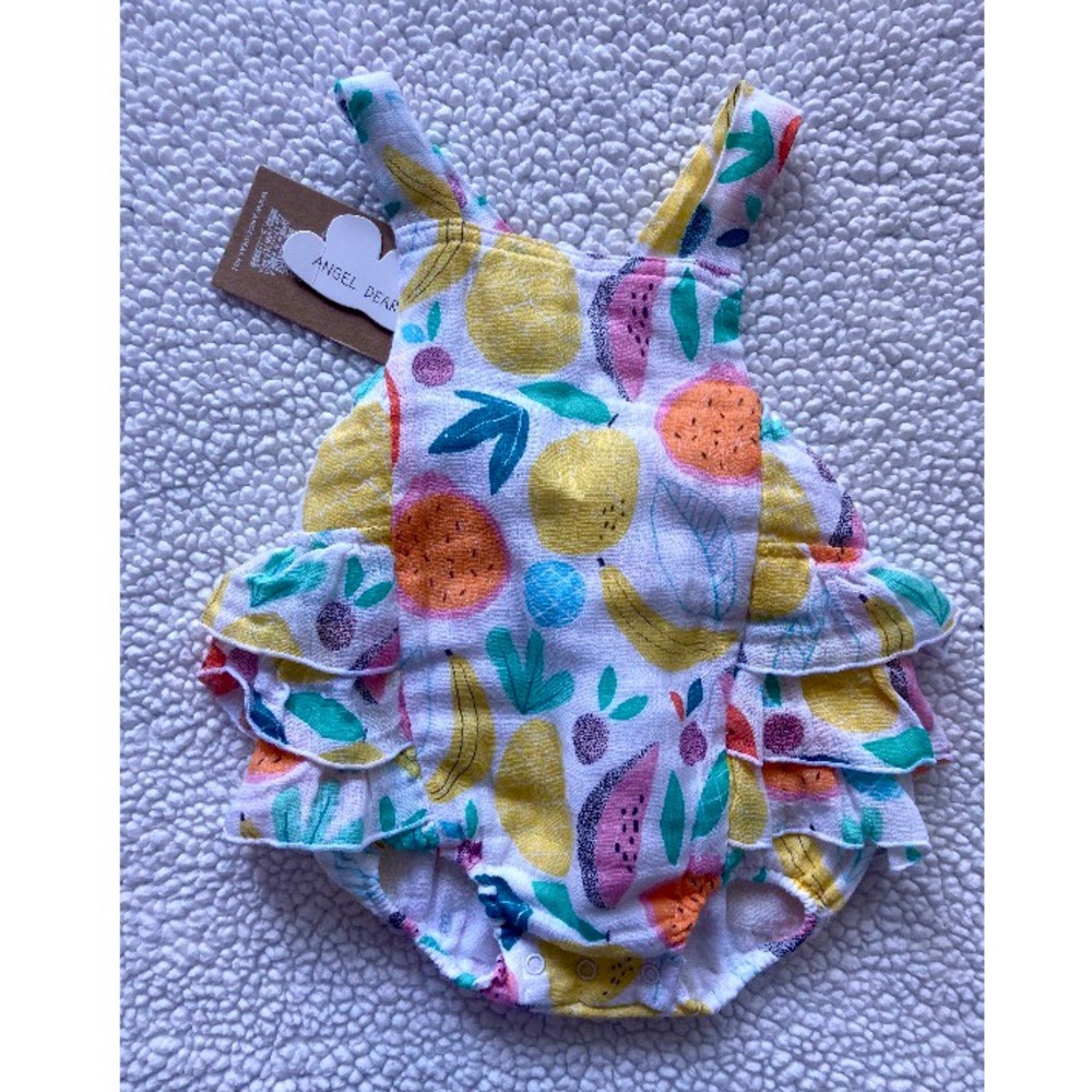 Angel Dear Baby Girls Tropical Fruit Bubble Romper